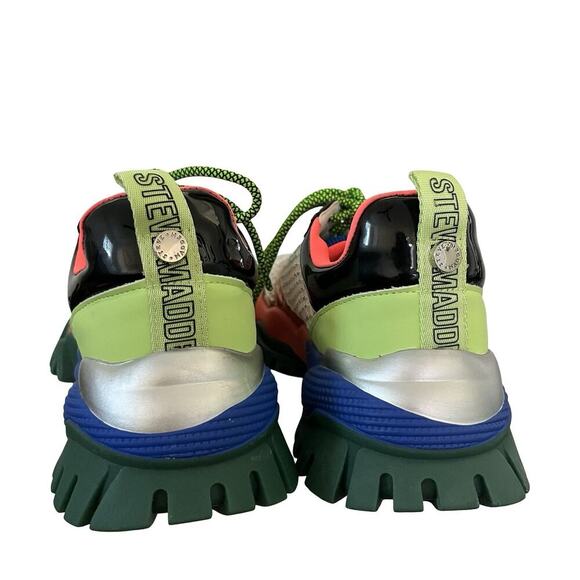 Steve Madden Thrilling Rhinestone Lace Up Platform Sneaker Size 9 Colorful Disco - Picture 2 of 11